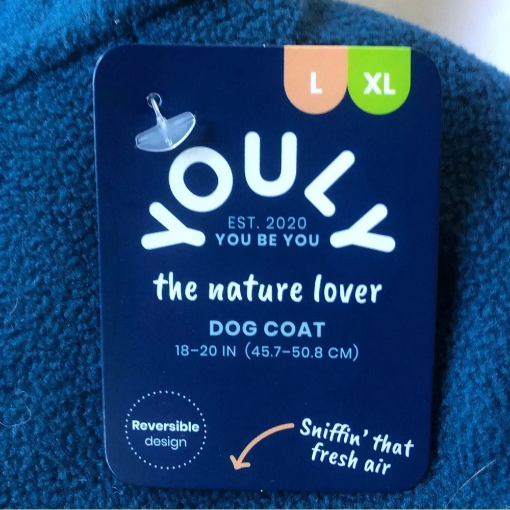 YOULY reversible cozy nature lover fleece dog jacket L/XL